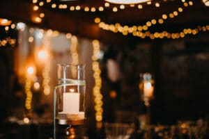 Gaststätte Speckmaus Langgöns, Hochzeit in der Feier-Scheune, Kerzen